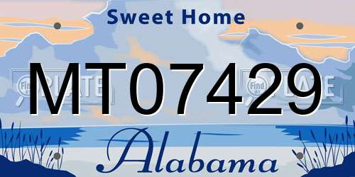 MT07429 Alabama License Plate