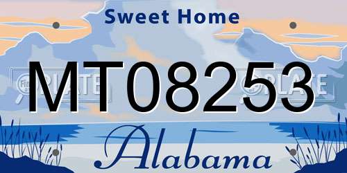 MT08253 Alabama License Plate