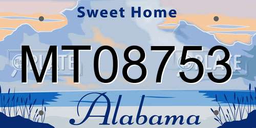 MT08753 Alabama License Plate
