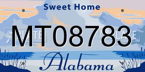 MT08783 Alabama License Plate