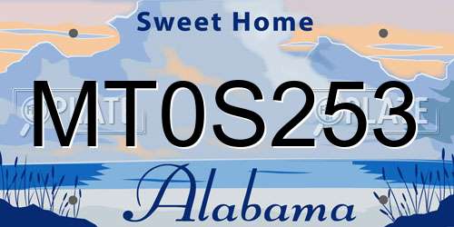 MT0S253 Alabama License Plate