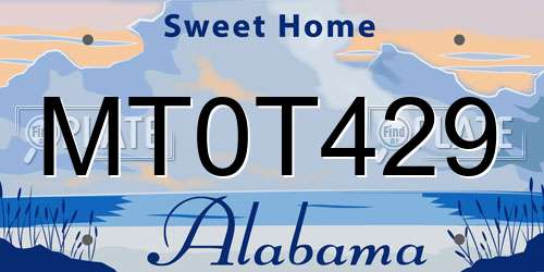 MT0T429 Alabama License Plate