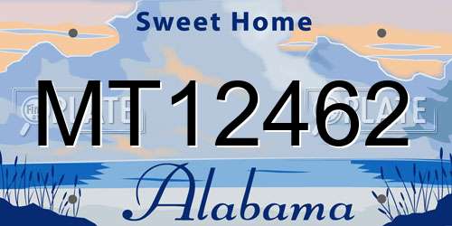 MT12462 Alabama License Plate