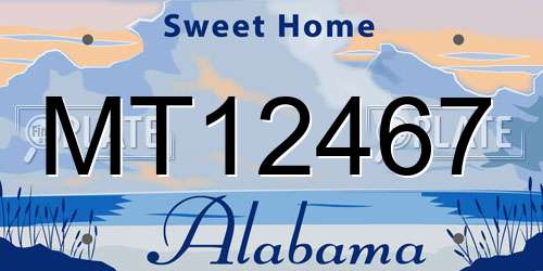 MT12467 Alabama License Plate