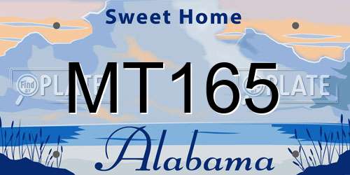 MT165 Alabama License Plate