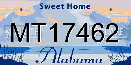 MT17462 Alabama License Plate