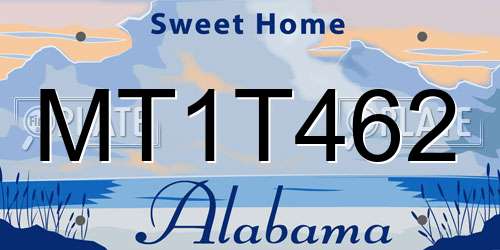 MT1T462 Alabama License Plate