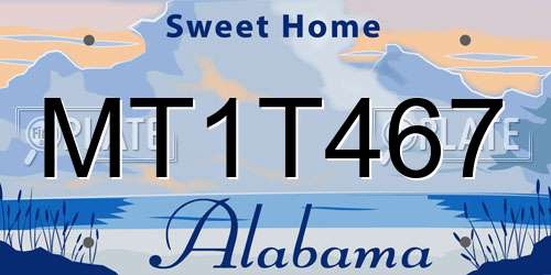 MT1T467 Alabama License Plate