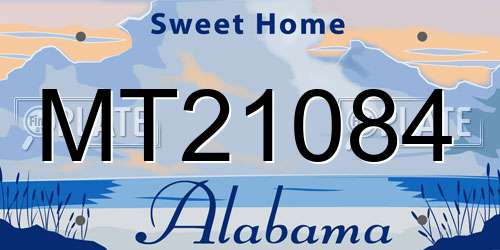MT21084 Alabama License Plate