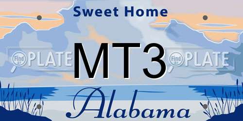 MT3 Alabama License Plate