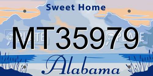 MT35979 Alabama License Plate