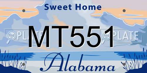 MT551 Alabama License Plate
