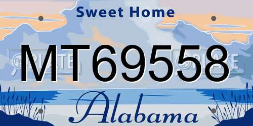 MT69558 Alabama License Plate