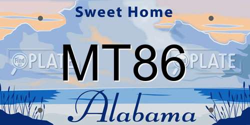 MT86 Alabama License Plate