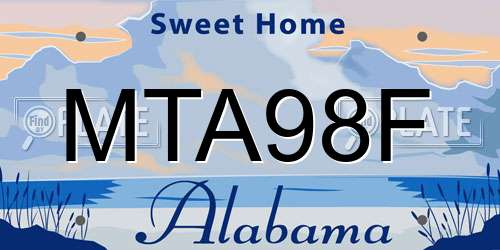 MTA98F Alabama License Plate