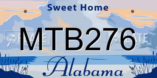 MTB276 Alabama License Plate