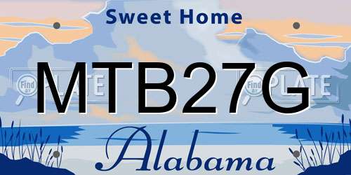 MTB27G Alabama License Plate