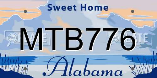 MTB776 Alabama License Plate