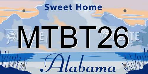 MTBT26 Alabama License Plate