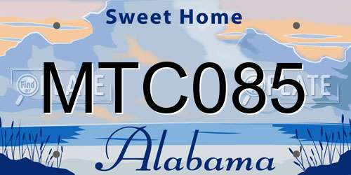 MTC085 Alabama License Plate