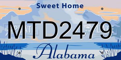 MTD2479 Alabama License Plate