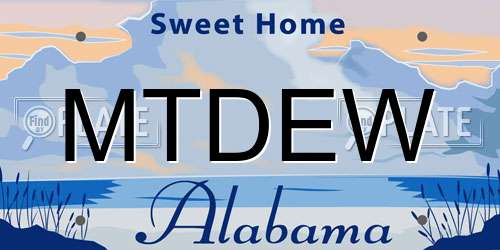 MTDEW Alabama License Plate