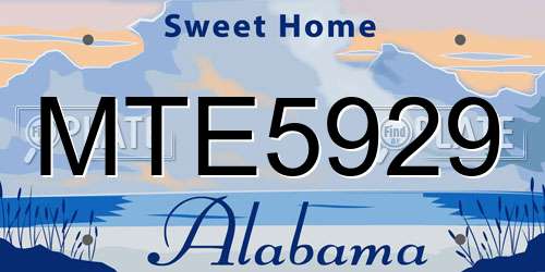 MTE5929 Alabama License Plate