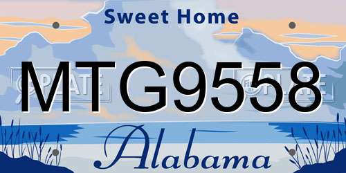 MTG9558 Alabama License Plate