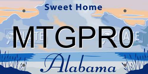 MTGPR0 Alabama License Plate