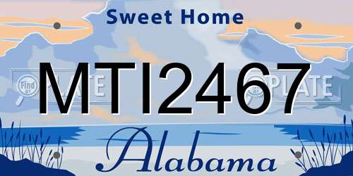 MTI2467 Alabama License Plate