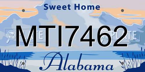 MTI7462 Alabama License Plate