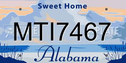 MTI7467 Alabama License Plate