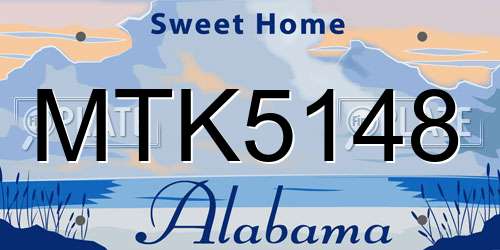MTK5148 Alabama License Plate