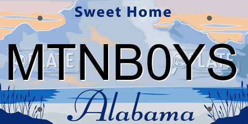 MTNB0YS Alabama License Plate