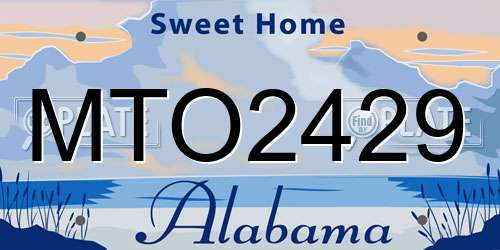 MTO2429 Alabama License Plate