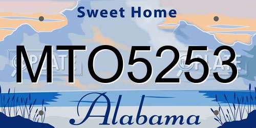 MTO5253 Alabama License Plate