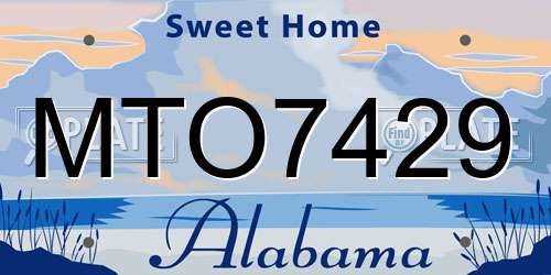 MTO7429 Alabama License Plate