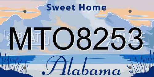 MTO8253 Alabama License Plate
