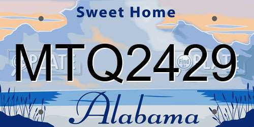 MTQ2429 Alabama License Plate