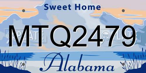 MTQ2479 Alabama License Plate
