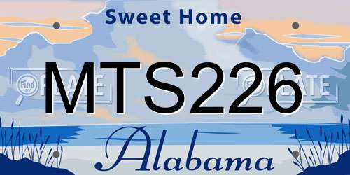 MTS226 Alabama License Plate