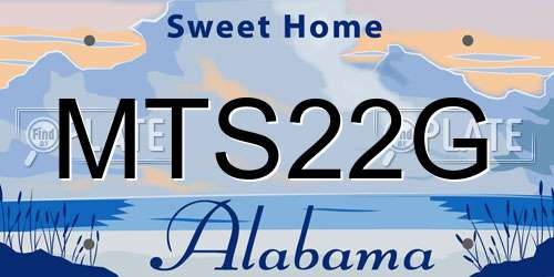 MTS22G Alabama License Plate
