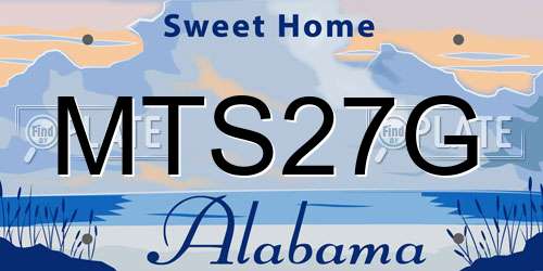 MTS27G Alabama License Plate