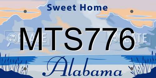 MTS776 Alabama License Plate