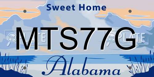 MTS77G Alabama License Plate