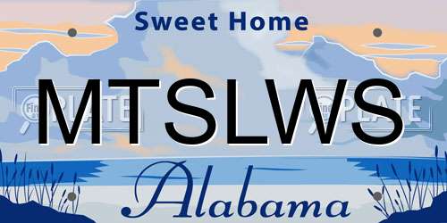 MTSLWS Alabama License Plate