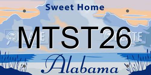 MTST26 Alabama License Plate