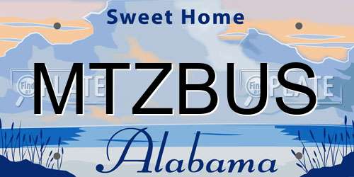 MTZBUS Alabama License Plate