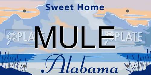 MULE Alabama License Plate