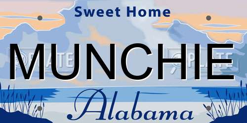 MUNCHIE Alabama License Plate